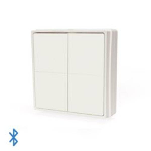 Shelly · Plug & Play · "Blu Wall Switch 4" · Wandtaster · 4-fach · 16 Aktionen · Weiß Shelly · Plug & Play · "Blu Wall Switch 4" · Wandtaster · 4-fach · 16 Aktionen · Weiß
