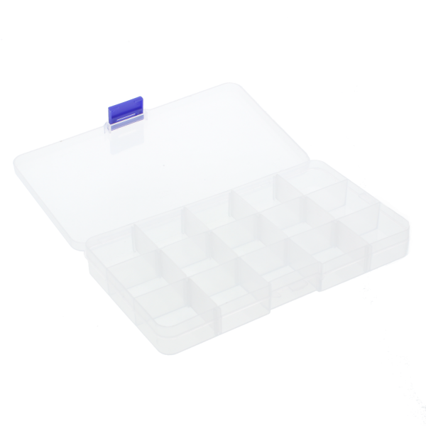 Kunststoff Sortierbox - 17,1cm x 10cm x 2,2cm 15 Fächer variabel