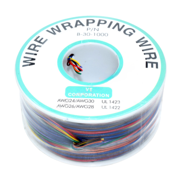 Roll of colored PCB solder wire / tinned copper wire 0.25 mm, 30AWG, 305m