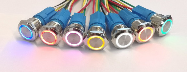 Presostato, cromado - 3V/5V, LED iluminado
