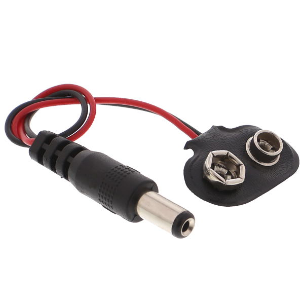 pince à piles 9V Clip avec connecteur DC, forme en T - câble de 15cm