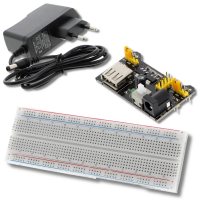 Breadboard mit 830 Steckplätzen, Netzteil (9V 1A) mit DC-Stecker, MB102 Stromversorgungsmodul Breadboard mit 830 Steckplätzen, Netzteil (9V 1A) mit DC-Stecker, MB102 Stromversorgungsmodul